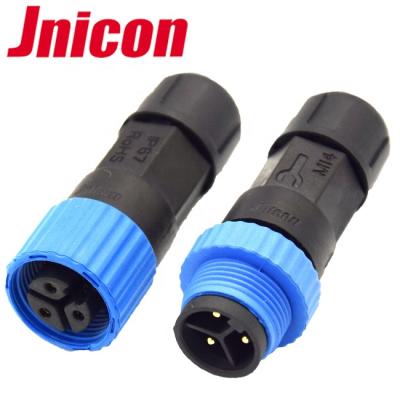 China Power Jnicon M15 Wire To Wire Led Lighting Connector 2 3 Pin Waterproof Male Female for sale