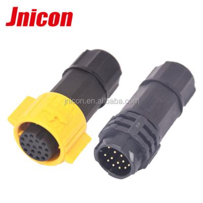 China Jnicon M19 Automotive Push Lock Male Female 16 Pin Waterproof Connector for sale