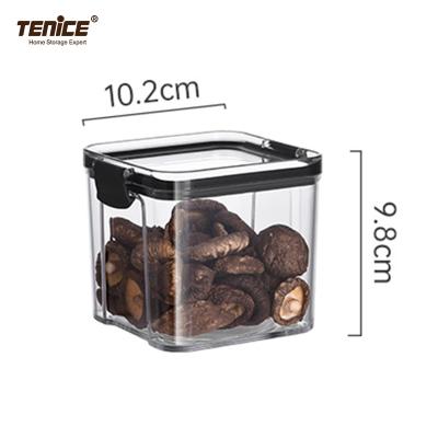 China 700ml Clear Plastic Food Storage Box Organizer Freshness Keeping Tenice Kitchen Pantry Airtight Storage Container Bin for sale