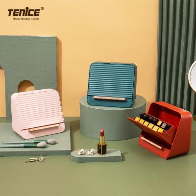 China Tenice KOREAN Multifunctional Plastic Makeup Organizer Lipstick Holder Jewelry Drawer Cosmetic Storage Box for sale