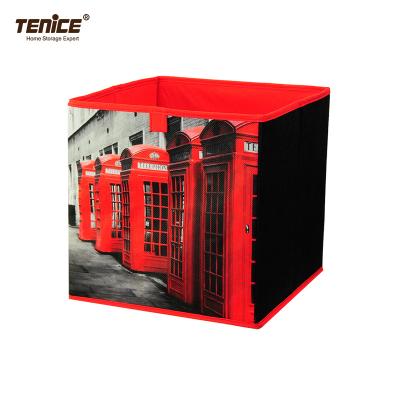 China Tenice Design Smart Cloth Folding Storage Box Large Folding Nonwoven Cube Organization for sale