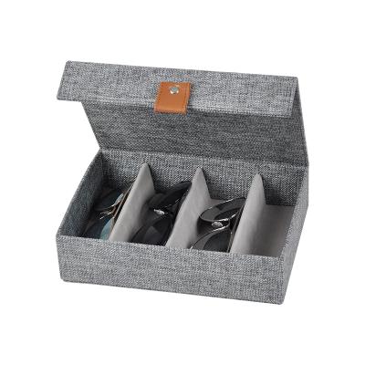 China Modern Glasses Sunglass Glasses Polyester Cloth Storage Box With Lid for sale