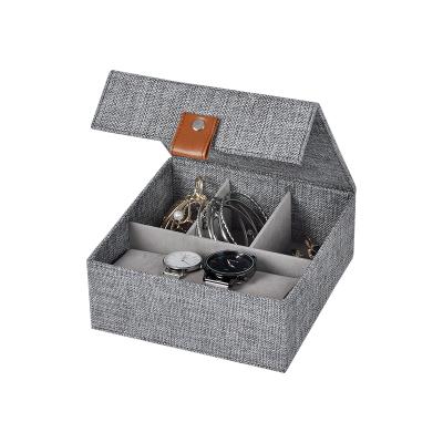 China Modern Jewelry Storage Organizer Box Wholesale 4 Dividers Cloth with Handle Leather Polyester, Cardboard Zhejiang FT-2011 TF-2011 for sale