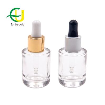 China High Quality Personal Care Serum 20ml Glass Cosmetic Dropper Bottle With Gold Cap for sale