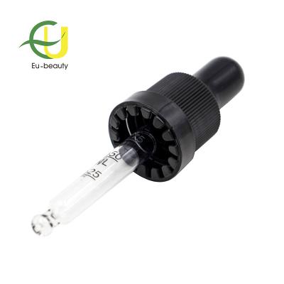 China Spill No 18/410 18/415 CRC TE Glass Eye Dropper For Essential Oil Cosmetic Bottle for sale