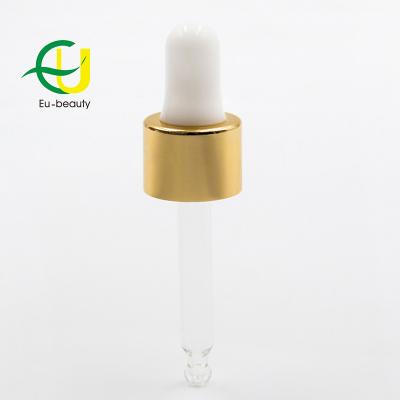 China Non Spill 18mm Aluminum Dropper Cap Gold For Essential Oil for sale