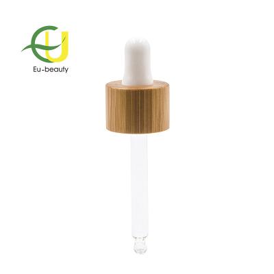 China Non Spill 20/410 Bamboo Glass Dropper With Pipette Glass Teat Dropper for sale