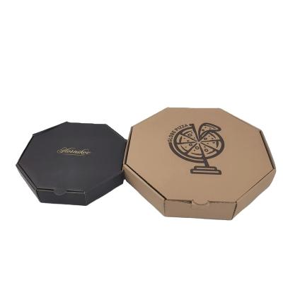 China Good Sale Free Sample Recyclable Kraft Corrugated Octangle Shape Pizza Paper Box With Logo For Custom Goods for sale