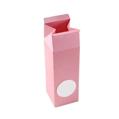 China Good Selling Custom Handmade/Recyclable Pink Color Milk Shape Printing Kraft Card Paper Gift Box For Goods for sale