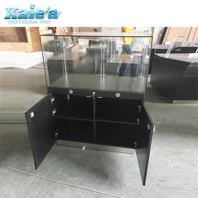 China Modern New Design Wooden Jewelry Display Showcase Glass Jewelry Display Rack With Light for sale