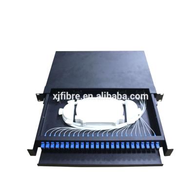 China CATV & High quality 1U cctv rack mounted fibra optica ODF 12-48 port fiber optic patch panel for sale