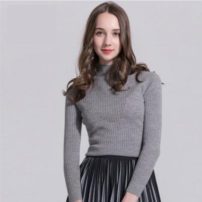 China Solid sale lady crewneck warm merino wool anti-shrink sweater for women for sale