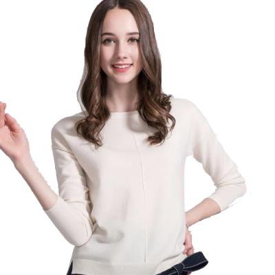 China Latest Design 100% Cashmere Sweater Anti-Shrink Sweater Women Plain Sweater Pullover for sale