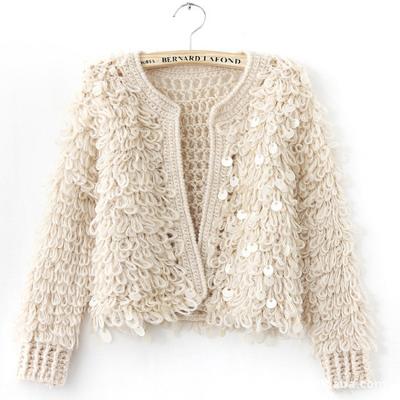 China Women Anti-Shrink Mohair Knit Sweater Shorts Coated Sequined Girls Shawl Ladies Sweater for sale