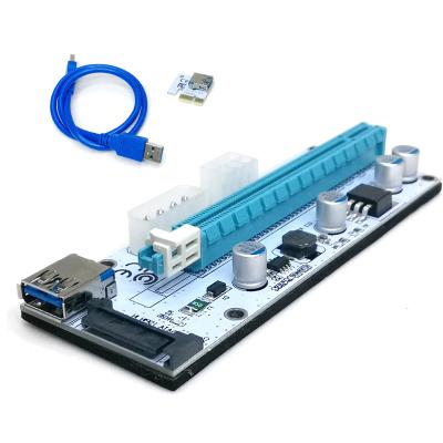 China Metal USB 3.0 slot 008s riser card 6 pin molex sata 15 pin molex sata 15 pin interface VER 008s with PCI-E 1X to 008s cheap riser card 16X metal USB 3.0 slot for sale