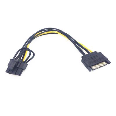 China Classic SATA 15pin to 8pin PCIE Power Extension Cable Length 20Cm for sale