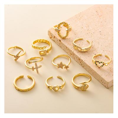 China Peggy Wholesale Original Lightning Shape Romantic Ring Twisted Brass Fashion Creative Rings for Women for sale