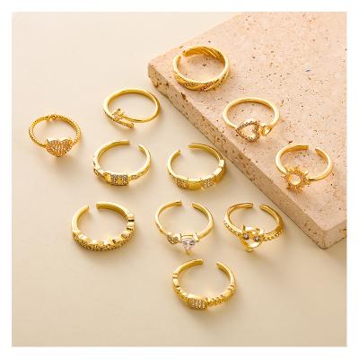 China Peggy Wholesale Original Brass Sunflower Ring Brilliant Jewelry Natural Stone Romantic Gift Rings for Women for sale