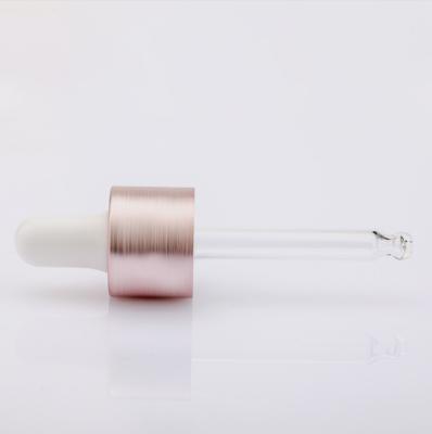 China 20/410 Aluminum Plastic Essential Oil Bottle Dropper Cap Brushed Wire Drawing Pink Color zu verkaufen