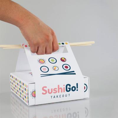 China Wholesale Recyclable Custom Printed Disposable Biodegradable White Sushi Box Packaging Paper Card Sushi Box for sale