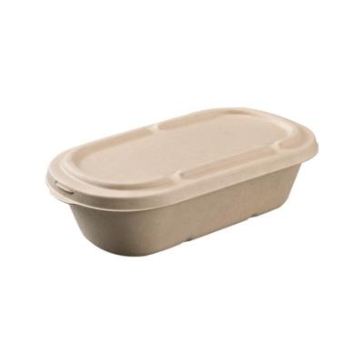 China Recyclable Wholesale Custom Printed Food Box Food Grade Safety Sugar Cane Pulp Bamboo Pulp Supply Takeout Box for sale