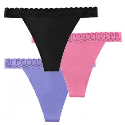 China Antibacterial High Quality Pure Sexy Ice Silk Women's Cotton Women's Lace Panties Underwear for sale