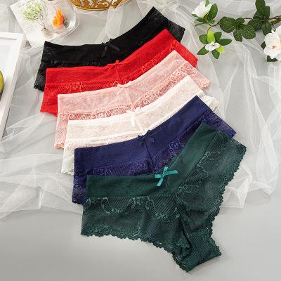 China Mid Waist Ice Panties Cotton Fancy Women's Sexy Transparent Underwear Women's Antibacterial High Quality Silk Underwear for sale