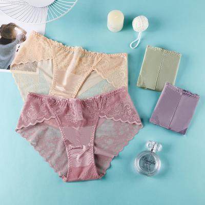 China Sexy Low Waist Panties Cotton Lace Underwear Wholesale High Quality Antibacterial Women's Underwear For Women for sale