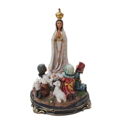 China Scam Pastores Of Europe Virgin Mary Fatima Our Lady Statue Religious Figurine Of Hand Painted for sale