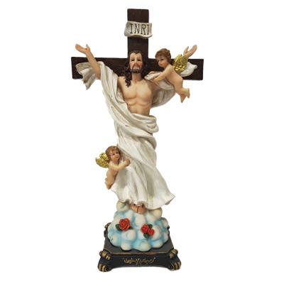 China Resin Jesus of Europe on the cross figurines for decoration for sale