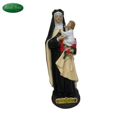 China Europe Church Decoration Polyresin Statues Saint Rose De Lima for sale