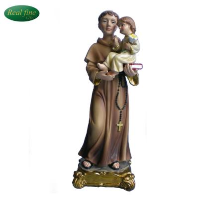 China Europe Religious St Anthony Souvenir Products Wholesale Christian Polyresin With Baby Jesus Statue For Sale for sale