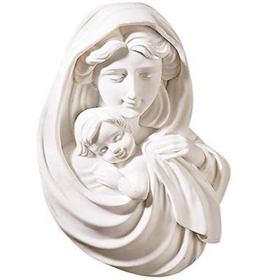 China Europe Blessed Mother Mary with Infant Jesus Christ Wall Hanging Plaque Figurine Statue for sale