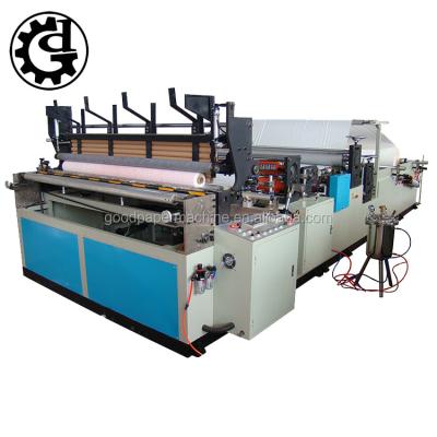 China Factory Automatic Rewind Tissue Paper Toilet Paper Roll Embossing Machine for sale