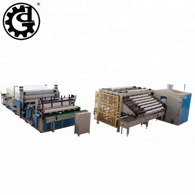 China Factory Accumulator Lamination Toilet Paper Machine Rewinding Embossing Kitchen Paper Roll Producing Line for sale