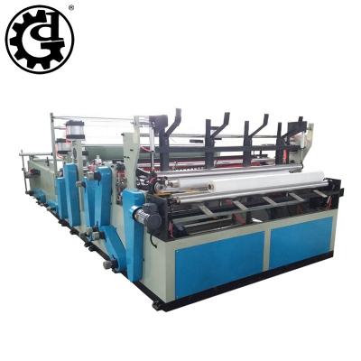 China Automatic Perforated Tissue Roll Factory Bathroom Embossing Toilet Paper Machinery Rewinding Supplier for sale