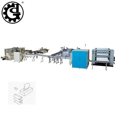 China Factory Automatic Log Saw Cutting Machine Plastic Bag Package Facial Tissue Folding Production Line for sale