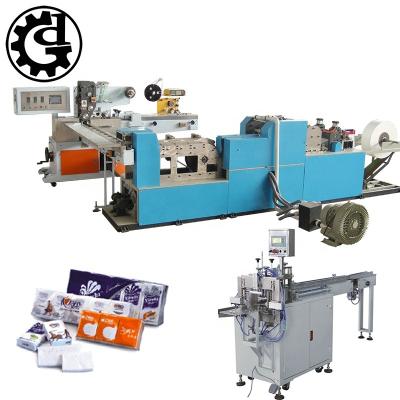 China Automatic Folding Unit Pouch Tissue Packing Embossed Folder Facial Tissue Paper Machinery Factory for sale