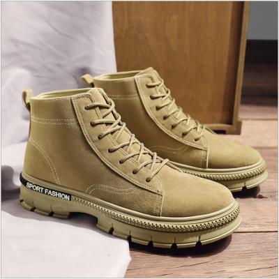 China Steel Toe 2022 Autumn New Martin Boots Fashion Outside Lace Up Mens Shoes Thick Soled High Stripe Mens Boots for sale