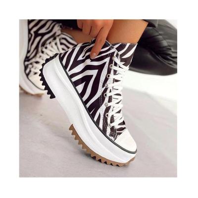 China Fashion trend most popular&hot sale women's chunky platform sneakers canvas shoes high quality fashionable canvas shoes for sale