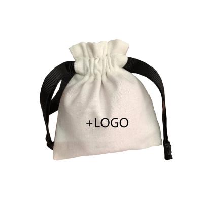 China Economical/Eco-Friendly Promotional Custom Logo Printed Organic Natural Reusable Drawstring Canvas Jewelry Bags Eco Friendly Cotton for sale