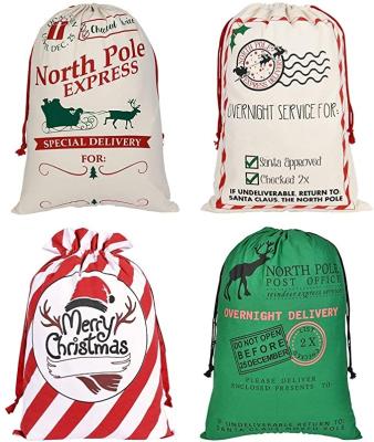 China Custom Economic/Eco Friendly Christmas Cotton Drawstring Pouch Bags Reusable Eco Friendly Organic Cotton Drawstring Bag With Logo for sale