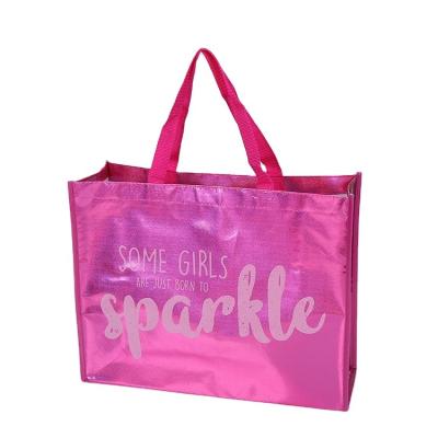 China Logo Printed Fashion Cheap Shopping Customized Wholesale Eco-friendly Laminated Laser Non Woven Tote Bag for sale