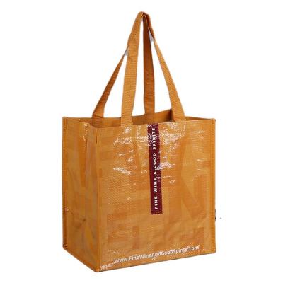 China High Quality Cheap Custom Made Eco Friendly Large Logo Printed Grocery Wine Packaging Shopping Packaging PP Laminated Woven Bag for sale