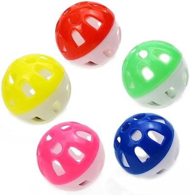 China Viable 2023 Hot Toys For Pets Pets Interactive Motion Toys Pet Products Cat Balls With Corrugated Bell Lattice Jingle Rattle Plastic Toy for sale