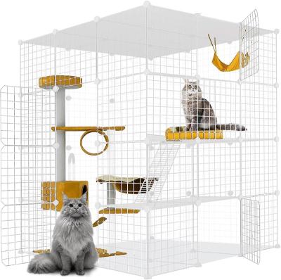 China Large Cat House Cat Cage Enclosure High Quality Modern Indoor DIY Great for Pet Living for sale