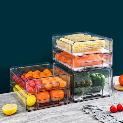 China Viable Fridge Drawer Egg Fridge Organizer Storage Organizer Pull Out Bins With Retractable Slide-Out Drawer for sale