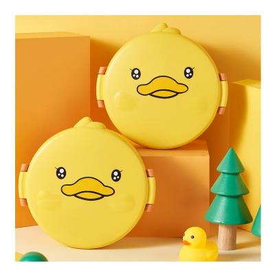 China Household Disposable Plastic Baby Washbasin Kid's Bento Box Baby Cartoon Yellow Duck Bowl for sale