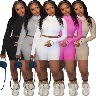 China Women New Viable Hot Selling Two Piece Clothing Set Wholesale 16 Colors 2 Piece Set Women's Cycling Casual Sport Shorts Set for sale