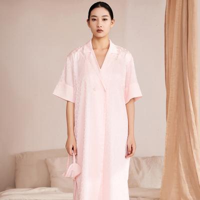 China Valentine Pajamas Solid Color Breathable Custom Logo Ice Silk Satin Kimono Short Long Robe Casual Women's Satin Kimono Long Robe for sale